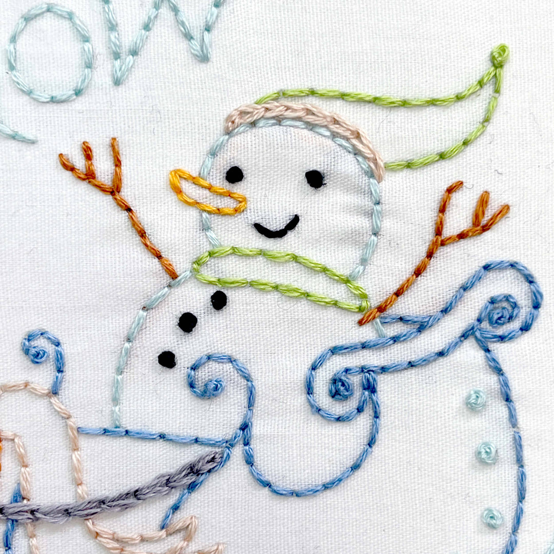 Penguin & Fish – Sleigh Ride Embroidery Kit | 8" Beginner Winter Embroidery Kit
