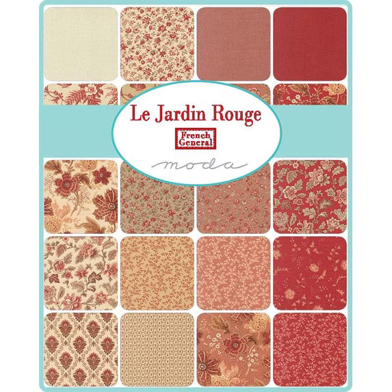 Le Jardin Rouge Charm Pack by French General for Moda