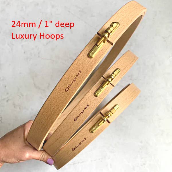 Nurge - Nurge 24mm (1") Beech Screwed Embroidery Hoops: 24mm (1") / 220mm / 8.66" - Pisgah Needleworks