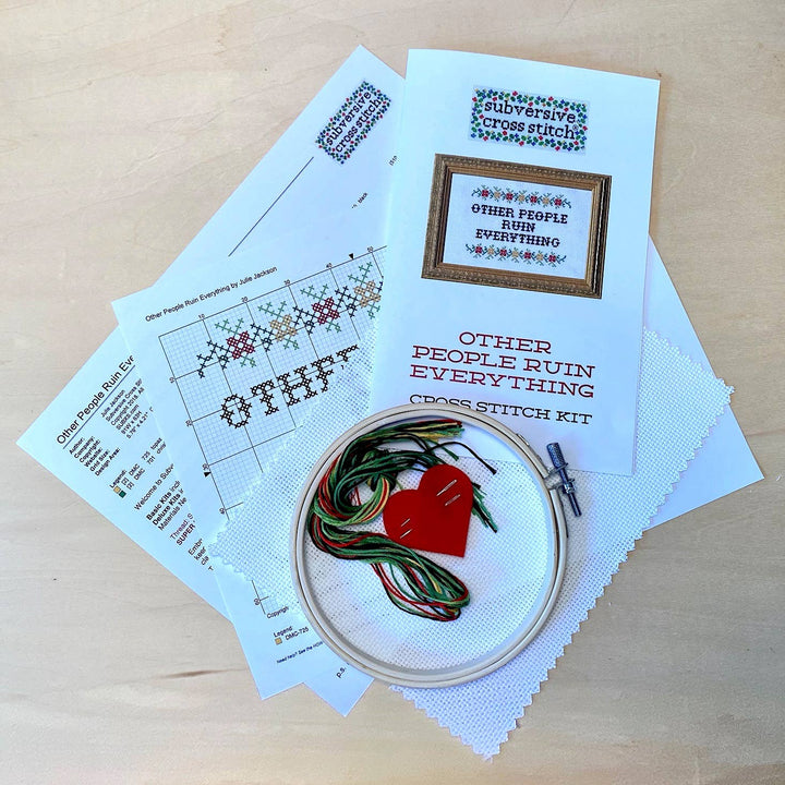 Subversive Cross Stitch I F*cking Love You Deluxe Cross Stitch Kit | Funny Romantic Cross Stitch Kit