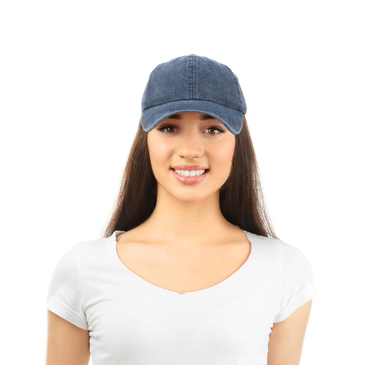 Dalix - DALIX Mens Pigment Dyed Washed Cotton Cap Unstructured: Washed Navy Blue - Pisgah Needleworks