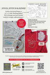 Merry Collection – Jolly Santa Stick & Stitch Embroidery Pattern Set