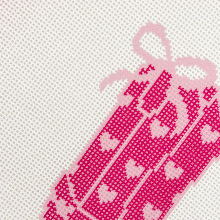 Cotswold Co Designs - Hand-Painted Heart Coquette Cowgirl Boot Needlepoint Canvas - Pisgah Needleworks