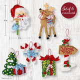 Bucilla North Pole This Way Felt Ornament Kit – Set of 6 Festive Christmas Ornaments