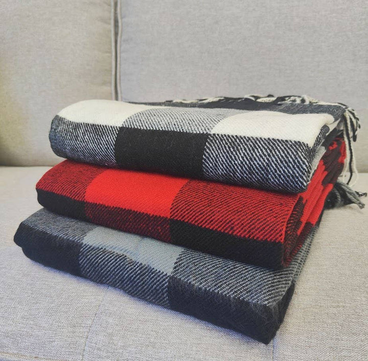 Fennco Styles - Classic Buffalo Plaid Decorative Throw Blanket: Black - Pisgah Needleworks