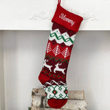Holiday Blanks - Extra Large Knit Stocking Blanks with Snowflake Deer patterns and Pet Stockings with Woof and Meow: Snowflake with red cuff - Pisgah Needleworks