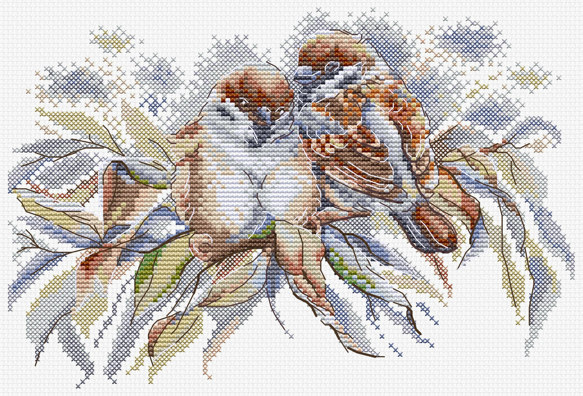 HobbyJobby - Cross Stitch Kit HobbyJobby - Field Sparrows - Pisgah Needleworks