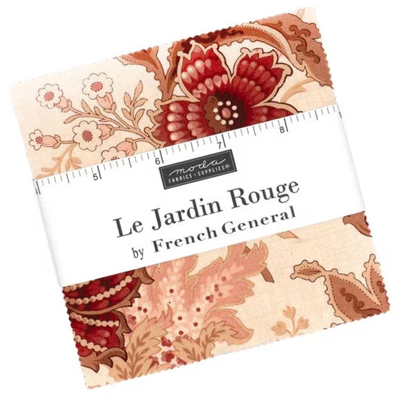 Le Jardin Rouge Charm Pack by French General for Moda