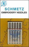 Schmetz Machine Embroidery Needles Assorted Sizes | 5-Pack Embroidery Sewing Machine Needles