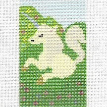 Unicorn Needlepoint Canvas – 2.5"x4.25", 18 Mesh by Misty Morrow - Pisgah Needleworks