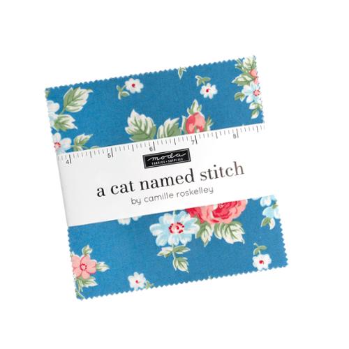A Cat Named Stitch Charm Pack – Moda Fabrics – 42 Piece Precut by Camille Roskelley - Pisgah Needleworks