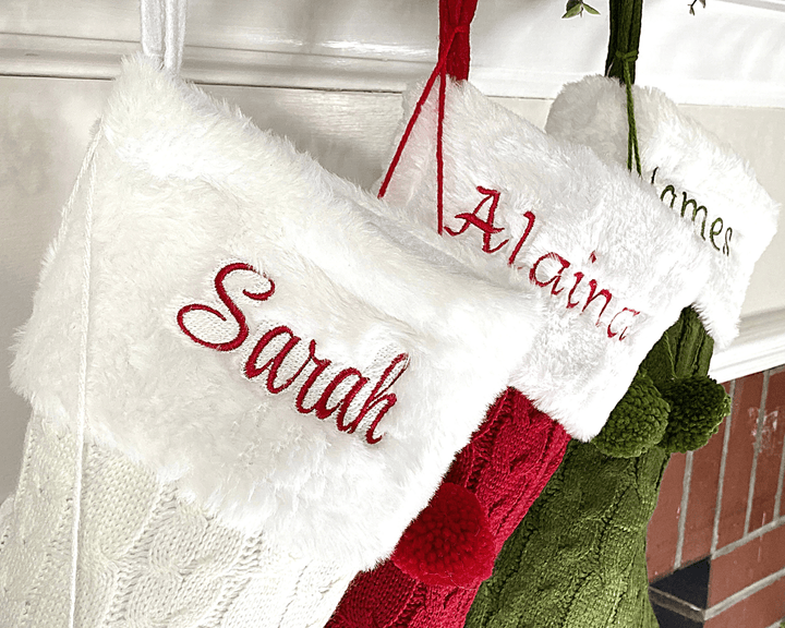Holiday Blanks - Knit Pom stocking blanks: White - Pisgah Needleworks