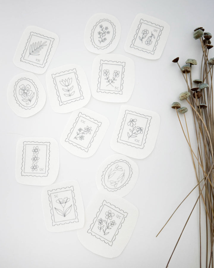 Urbann Nest - Floral Stamp Embroidery Stick and Stitch Packs - Pisgah Needleworks