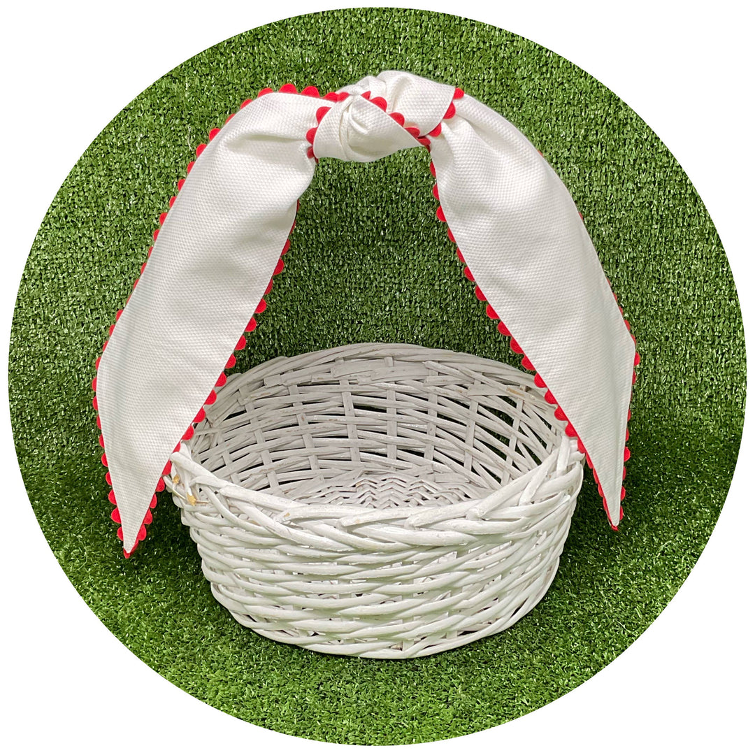 THE ROYALTY COLLECTION - White Cotton Pique Sash with Trim: 54 inches / White - Pisgah Needleworks