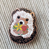 Jessica Long Embroidery – Hedgehog Enamel Needle Minder