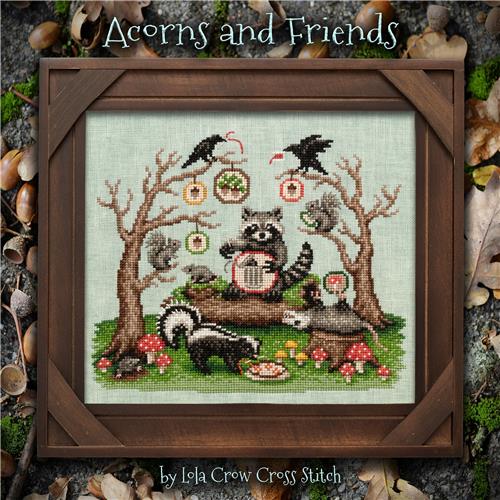 Acorns and Friends Cross Stitch Pattern – Lola Crow Woodland Design - Pisgah Needleworks