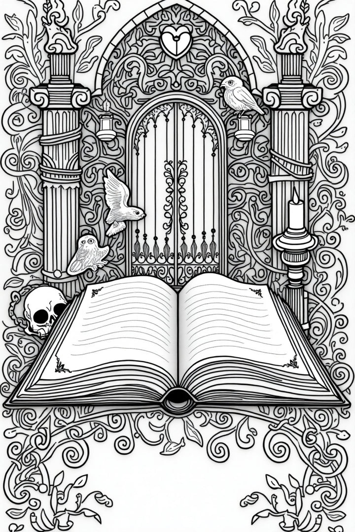 Nevermore: The Edgar Allan Poe Coloring Collection (Available on Amazon) - Pisgah Needleworks