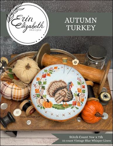 Autumn Turkey Cross Stitch Pattern – Erin Elizabeth Designs - Pisgah Needleworks
