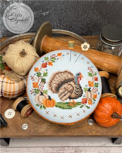 Autumn Turkey Cross Stitch Pattern – Erin Elizabeth Designs - Pisgah Needleworks