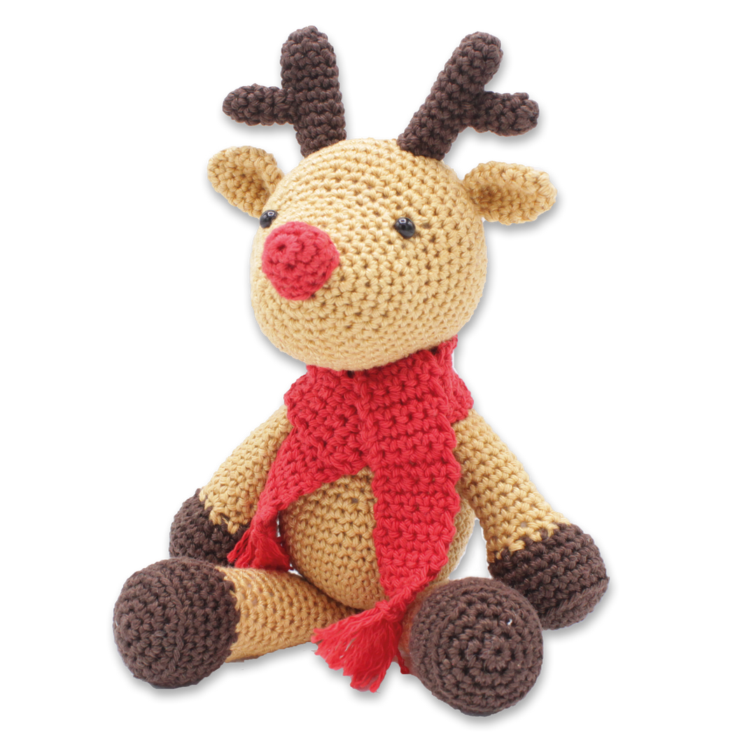 Hardicraft USA - DIY Crochet Kit - Rudolf Reindeer - Pisgah Needleworks