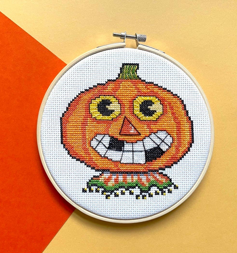 Spot Colors - Pumpkin by Mary Engelbreit Counted Cross Stitch DIY KIT
