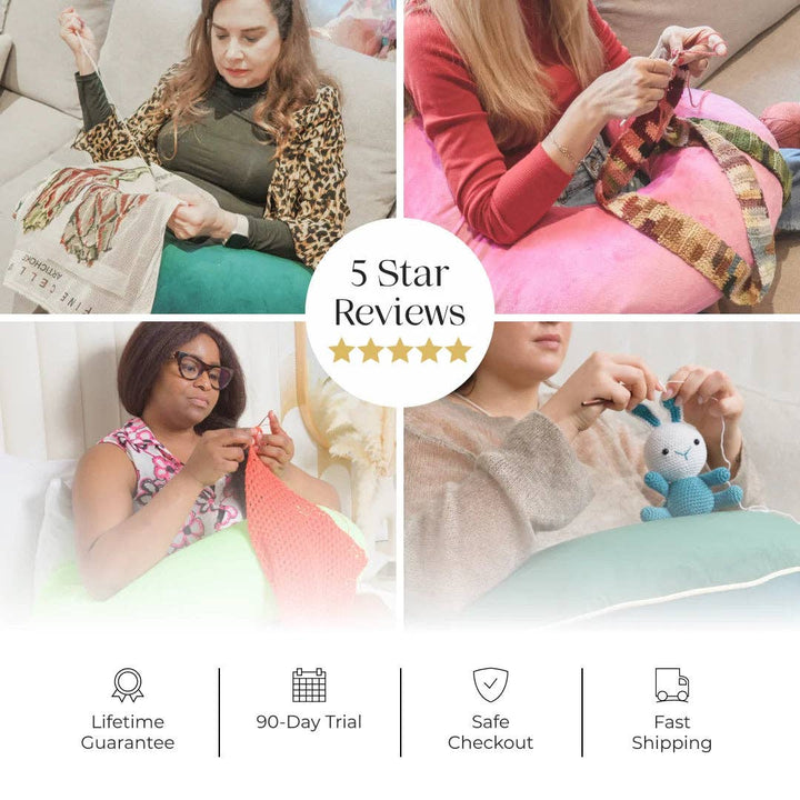 Crafteaze by Valari Maker's Pillow | Green & Peach Velvet
