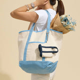 Lilla Haven - Ecofriendly Basic Cotton Canvas Everywhere Carry Tote Bag with Charm Holder: Light Blue / One size / 5DG78048 - Pisgah Needleworks