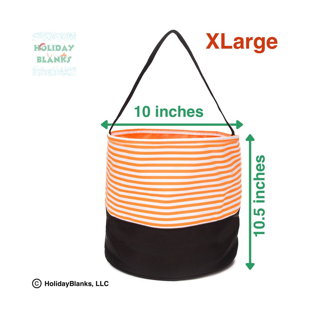 Holiday Blanks - Halloween Stripe design basket embroidery blanks: Orange / XLarge (10.5 inches x 10 inches) - Pisgah Needleworks