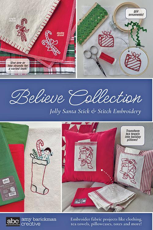 Believe Collection – Jolly Santa Stick & Stitch Embroidery Pattern Set - Pisgah Needleworks