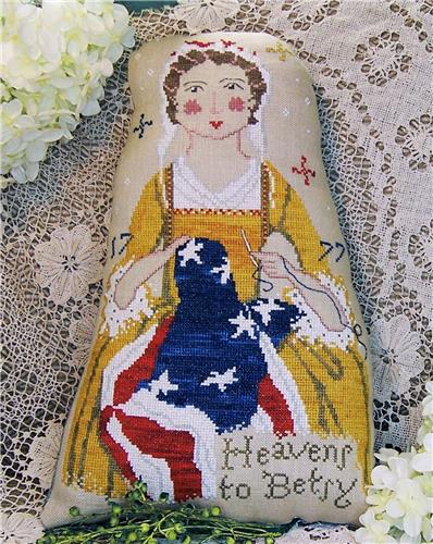 Betsy Ross Pillow Cross Stitch Pattern | Miss Prim Americana Design - Pisgah Needleworks