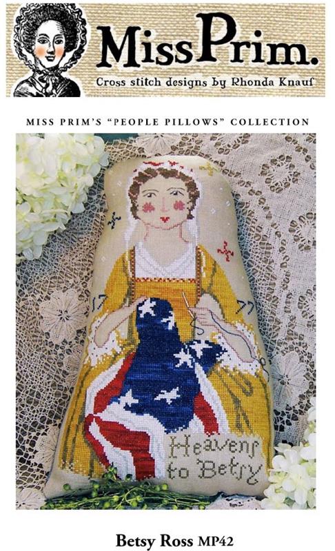 Betsy Ross Pillow Cross Stitch Pattern | Miss Prim Americana Design - Pisgah Needleworks