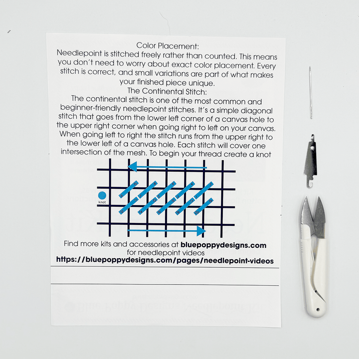 Blue Poppy Designs Cardinal Beginner Needlepoint Kit - Pisgah Needleworks