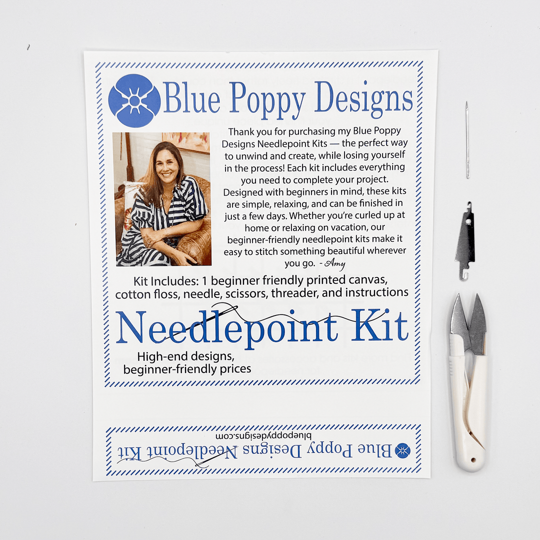 Blue Poppy Designs Christmas Santa Beginner Needlepoint Kit - Pisgah Needleworks