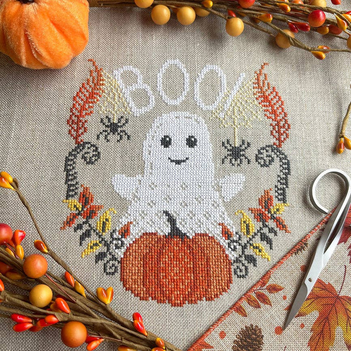 Boo Ghost Cross Stitch Pattern – Love Poppet Printed Chart - Pisgah Needleworks