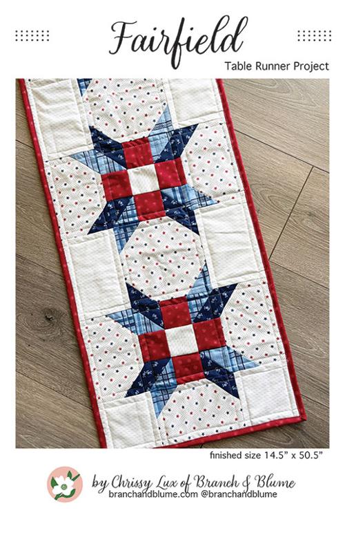 Branch & Blume Fairfield Table Runner Quilt Pattern | Americana Quilted Table Runner - Pisgah Needleworks