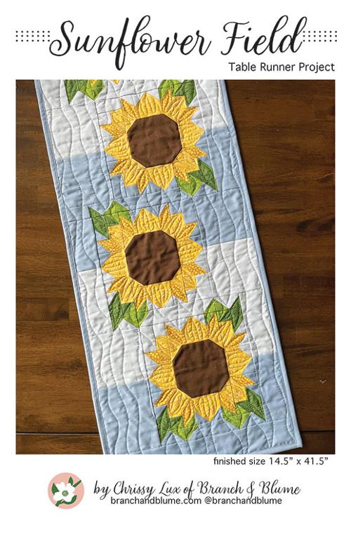 Branch & Blume Sunflower Field Table Runner Quilt Pattern | Sunflower Quilt Pattern - Pisgah Needleworks