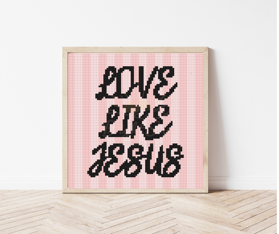 Bright Soul Thread Co. Love Like Jesus Counted Cross Stitch Kit Medium | Complete Christian Cross Stitch Kit - Pisgah Needleworks