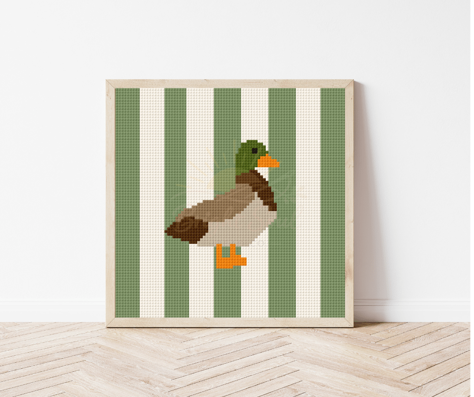 Bright Soul Thread Co. Mallard Duck Counted Cross Stitch Kit Small | Complete Duck Cross Stitch Kit - Pisgah Needleworks