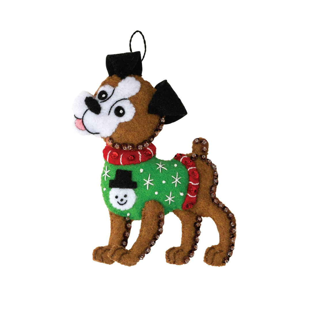 Bucilla Dogs in Ugly Sweaters Felt Ornament Kit – Set of 5 Christmas Dog Ornaments - Pisgah Needleworks