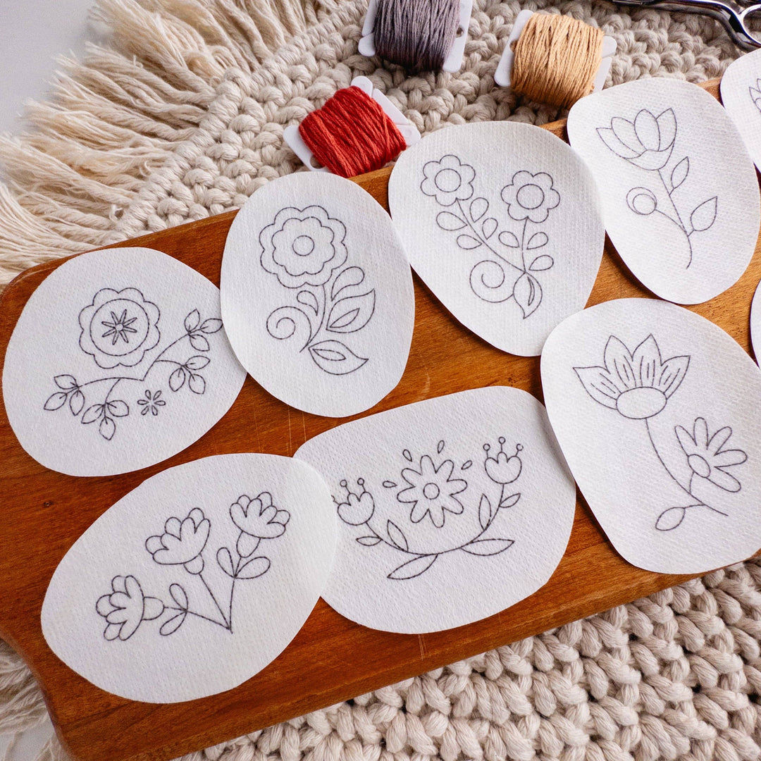 Olmsted Needlework Co. - Folk Flowers Stick and Stitch Embroidery Designs - Pisgah Needleworks