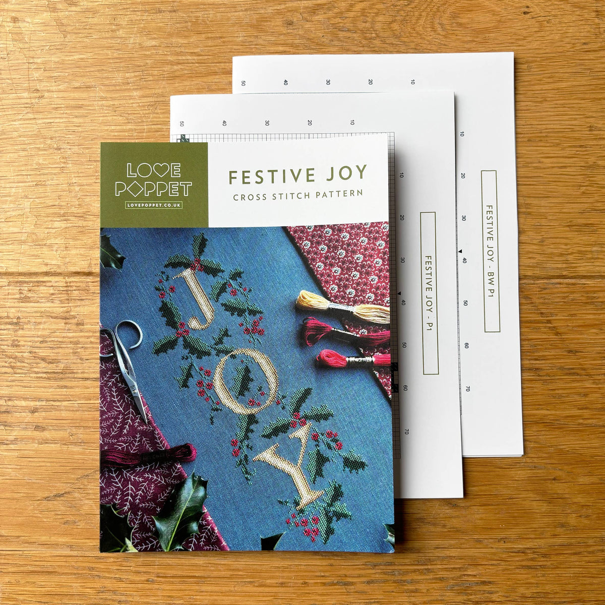 Love Poppet – Festive Joy Cross Stitch Pattern | Christmas Printed Chart