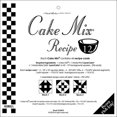 Cake Mix Recipe 12 Quilt Papers by Moda Fabrics - Pisgah Needleworks