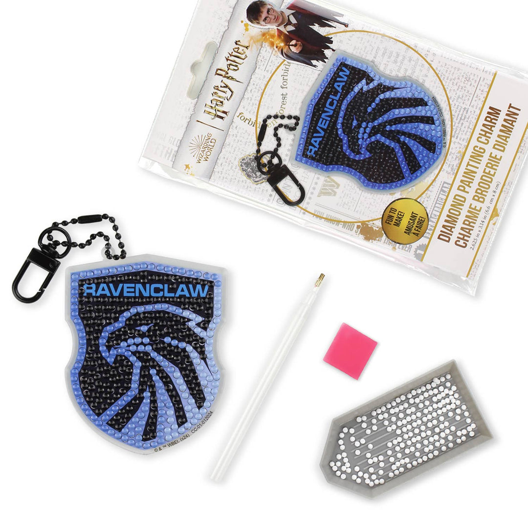 Camelot - HP Ravenclaw Crest Diamond Painting Key Chain Kit: 01 Multi - Pisgah Needleworks