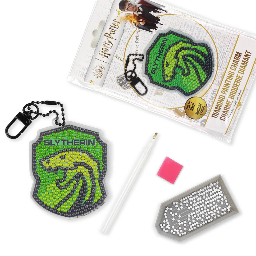 Camelot - HP Slytherin Crest Diamond Painting Key Chain Kit: 01 Multi - Pisgah Needleworks