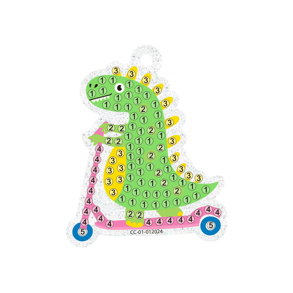 Camelot - Dino Scooter Diamond Painting Key Charm Kit: 01 Multi - Pisgah Needleworks