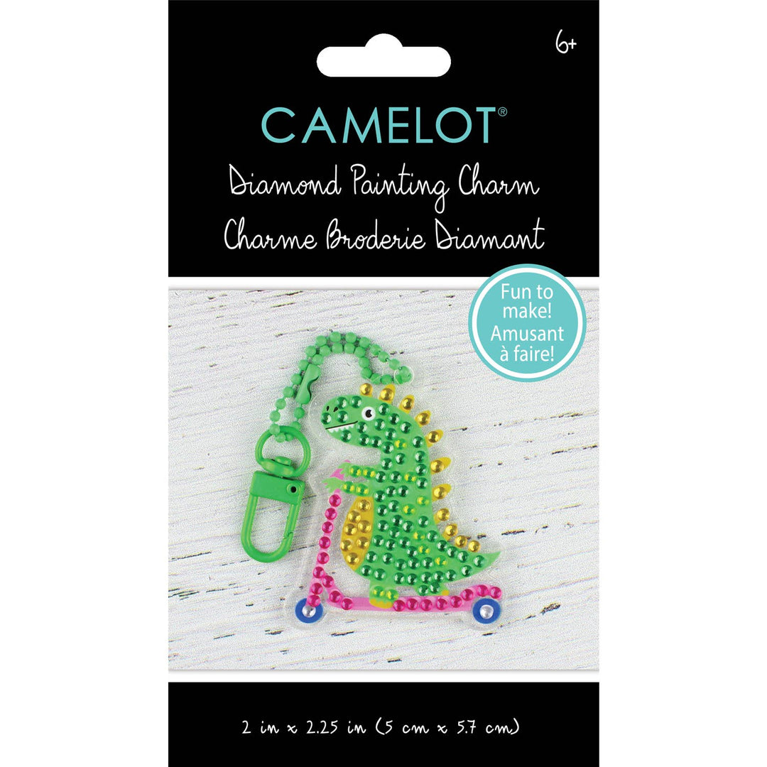 Camelot - Dino Scooter Diamond Painting Key Charm Kit: 01 Multi - Pisgah Needleworks