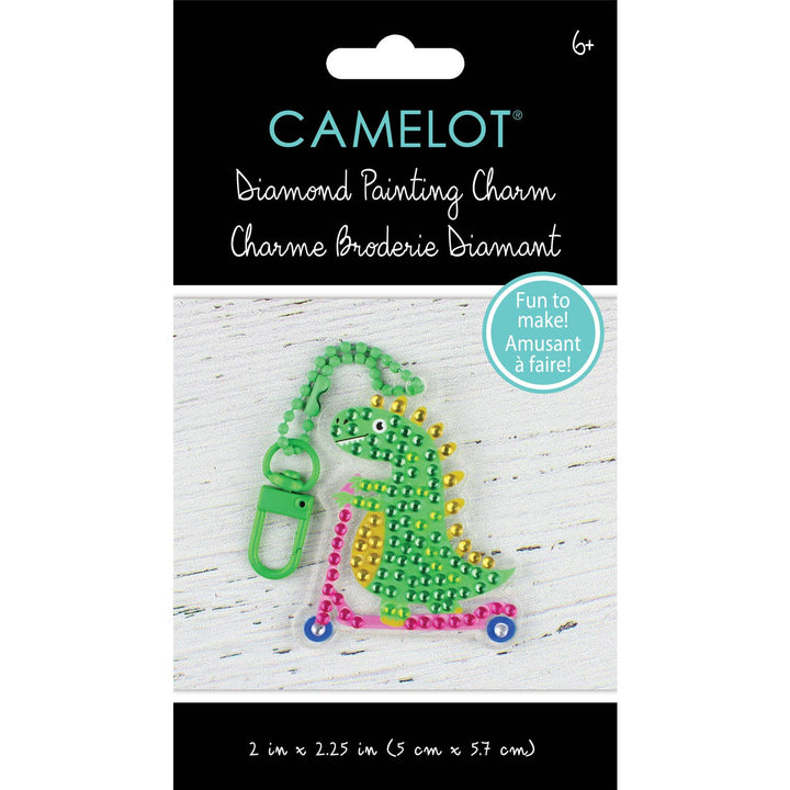 Camelot - Dino Scooter Diamond Painting Key Charm Kit: 01 Multi - Pisgah Needleworks