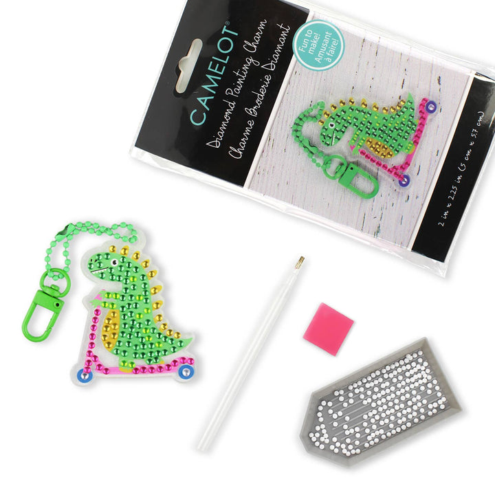 Camelot - Dino Scooter Diamond Painting Key Charm Kit: 01 Multi - Pisgah Needleworks