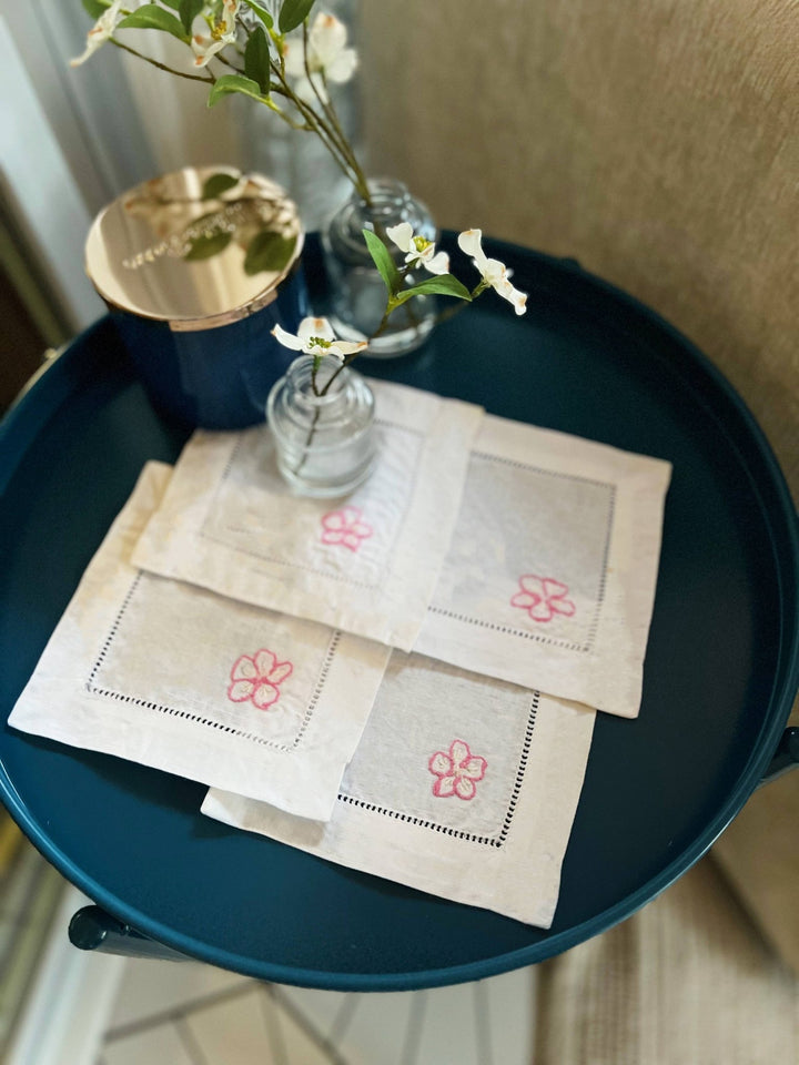 Cate Paper Co. – Cherry Blossom Napkins Embroidery Kit (Set of 4) - Pisgah Needleworks