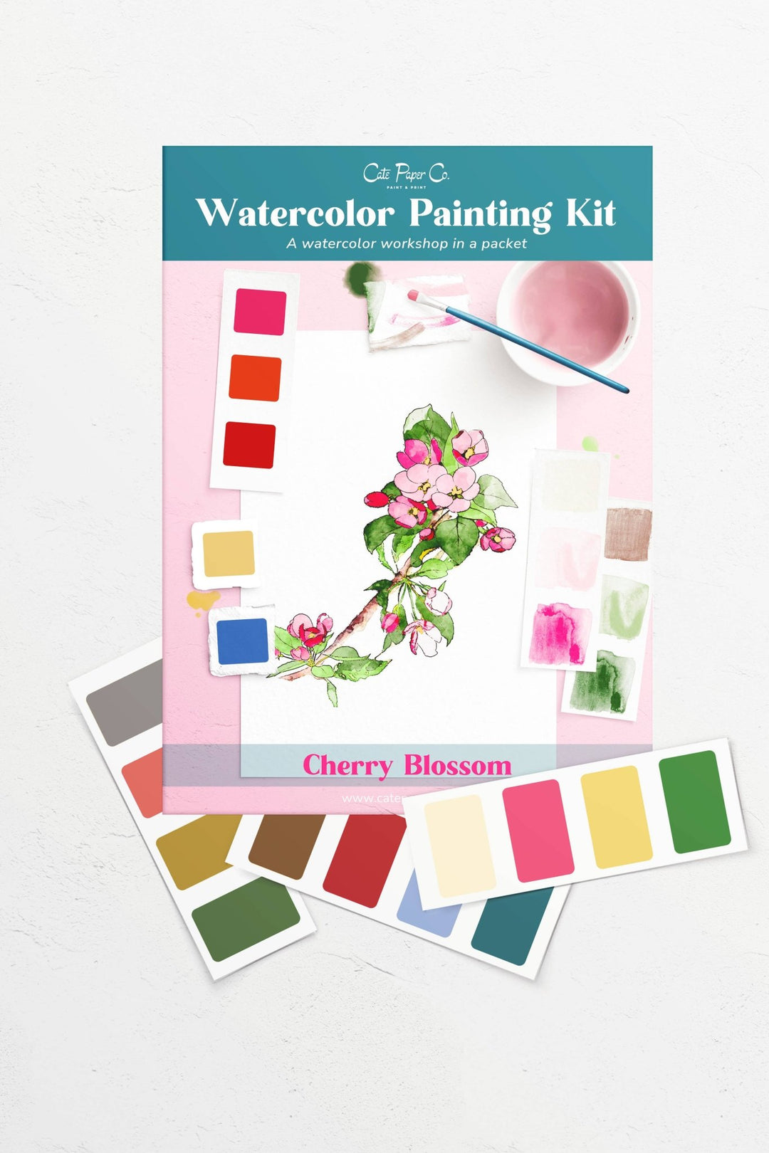 Cate Paper Co. - Cherry Blossoms watercolor painting kit - Pisgah Needleworks